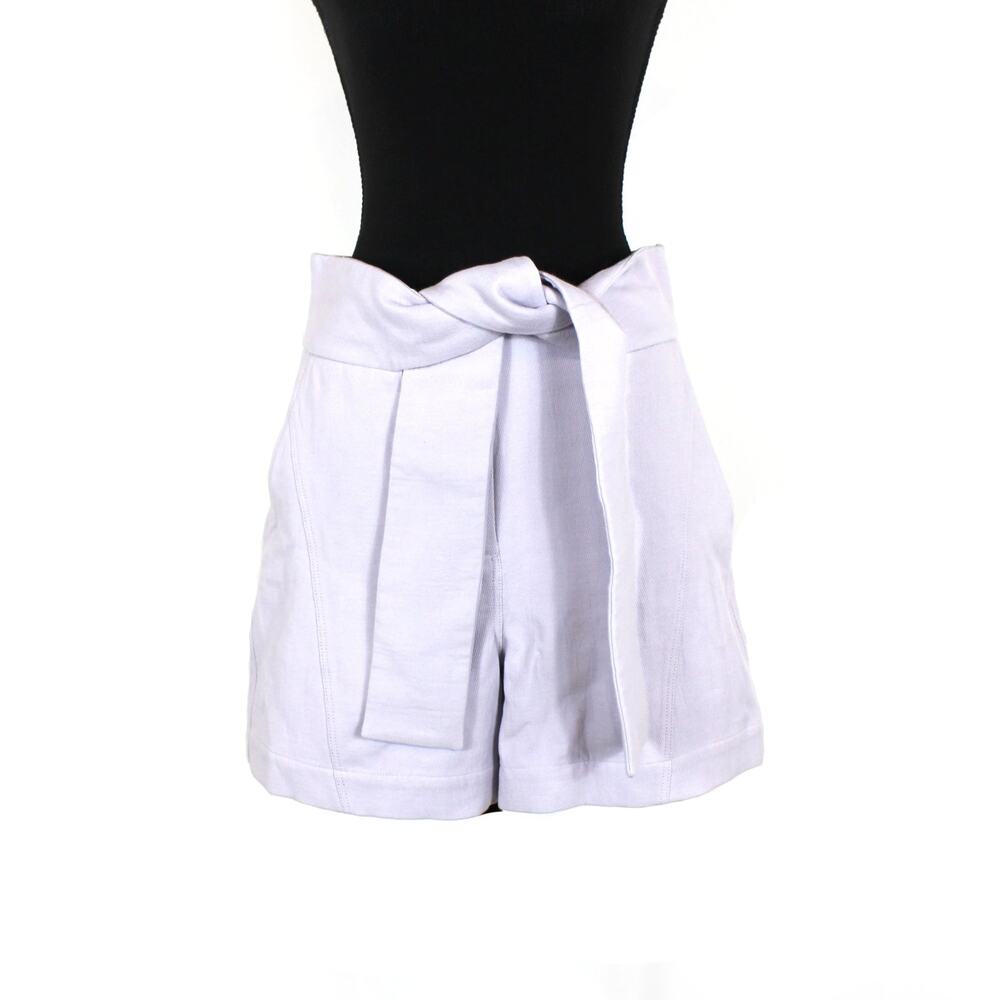 IRO Piralin Lilac High Waisted Tie Belted Wide Leg Shorts 38 NEW Cotton Bottoms